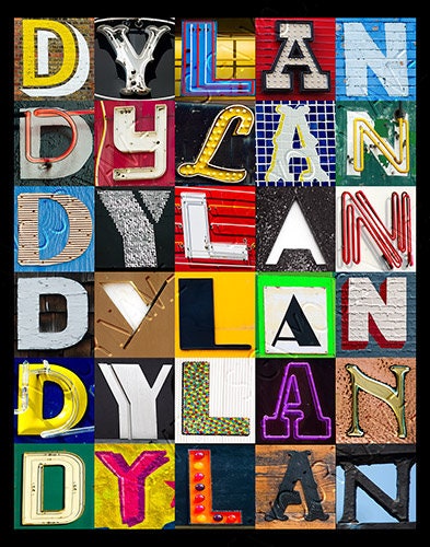 DYLAN Personalized Poster Featuring Photos of Alphabet Letters From ...