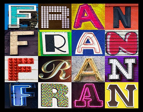 FRAN Personalized Poster Featuring Photos of Letters From Signs ...