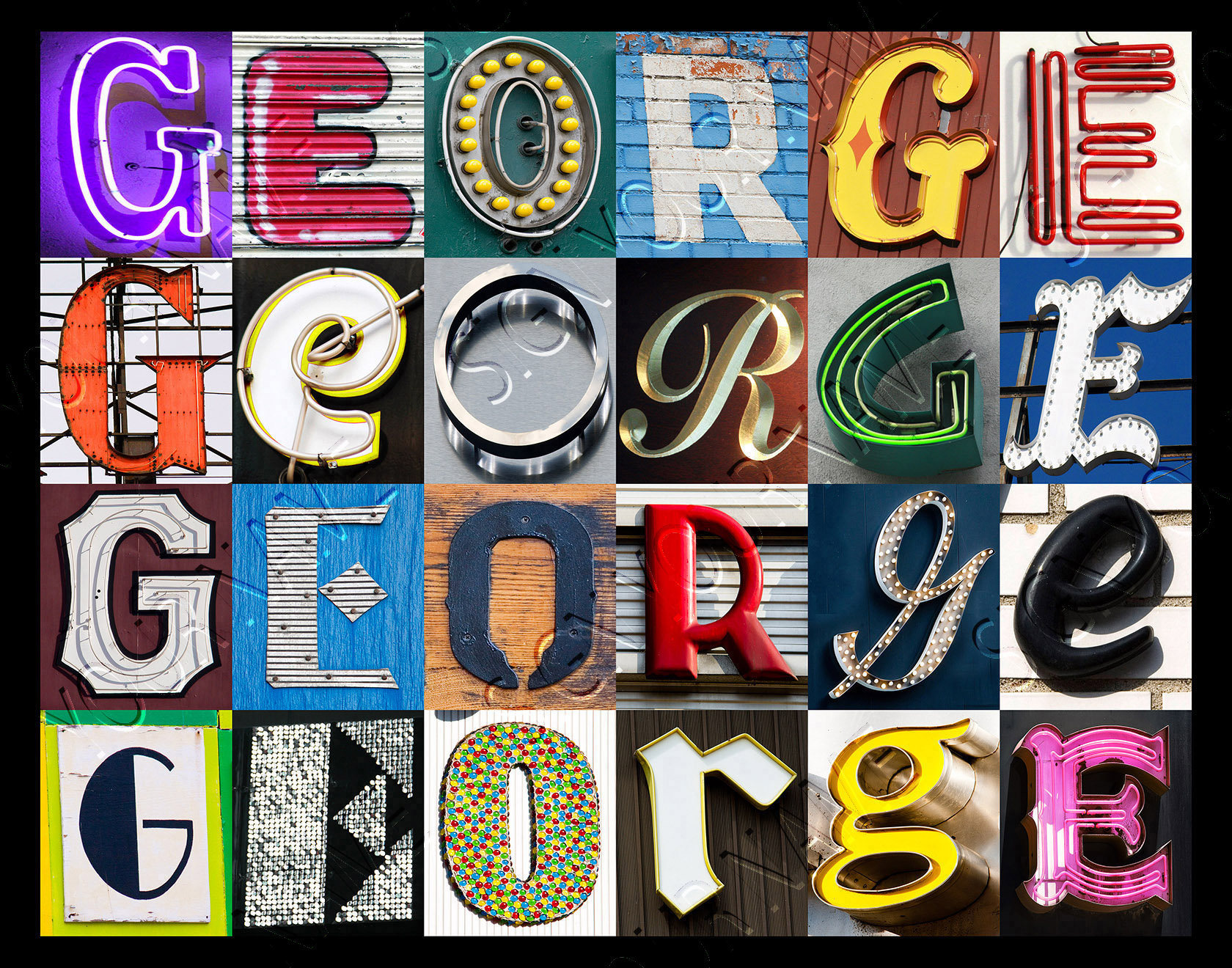 George Leters GEORGE Personalized Poster Featuring Photos of Letters From Actual ...