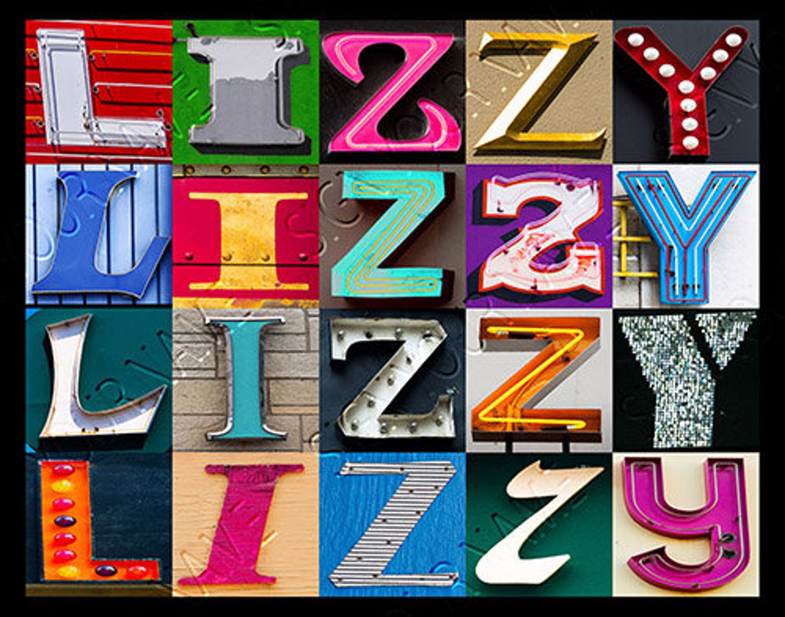 Lizzy Letras LIZZIE or LIZZY Personalized Poster Photos of Letters From Signs ...
