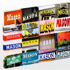 MASON Personalized Photo Canvas featuring the name  in photos of signs; Wall art; Wall decor; Home decor; Housewarming gift