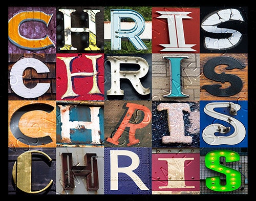 CHRIS Personalized Poster Featuring Photos of Alphabet Letters From ...