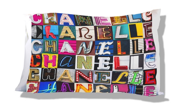 Personalized Pillow Case Featuring CHANELLE in Sign Letters -  Israel