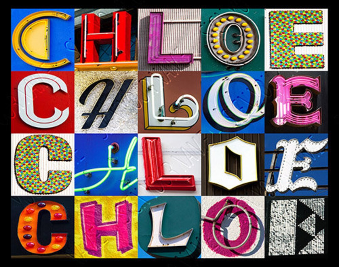 CHLOE Personalized Poster Featuring Photos of Letters From