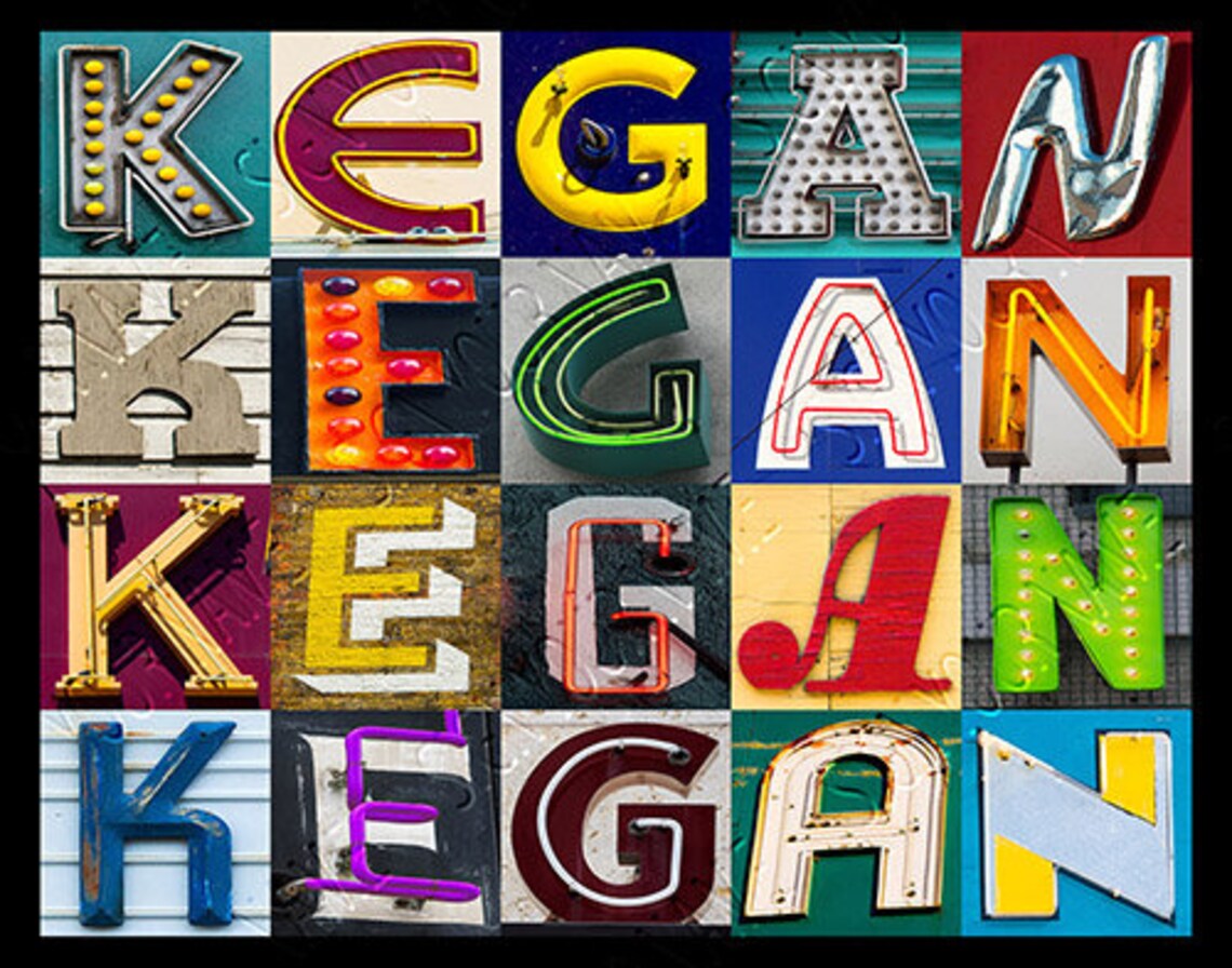 KEEGAN or KEGAN Personalized Poster Featuring Photos of Etsy