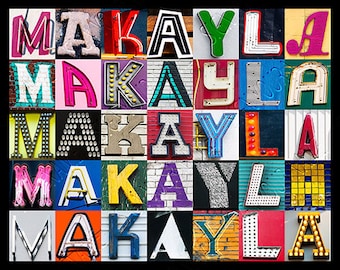 MAKAYLA Personalized Poster Featuring Photos of Sign Letters Typography  Print Wall Decor Custom Wall Art Name Poster - Etsy