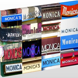 MONICA Personalized Photo Canvas featuring the name in photos of signs; Wall art; Wall decor; Home decor; Housewarming gift