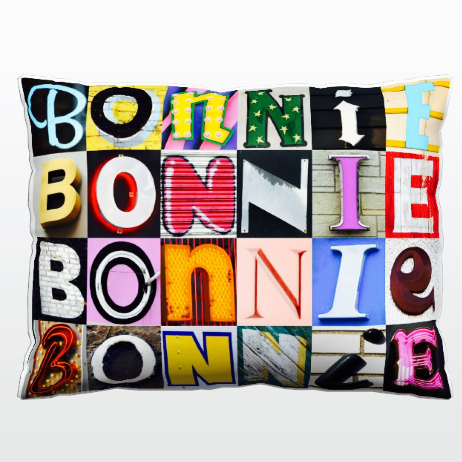 Personalized Pillow Featuring BONNIE in Photos of Sign Etsy