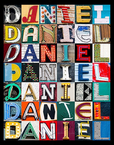 Daniel Print DANIEL Personalized Poster Featuring Photos of Letters From Signs ...