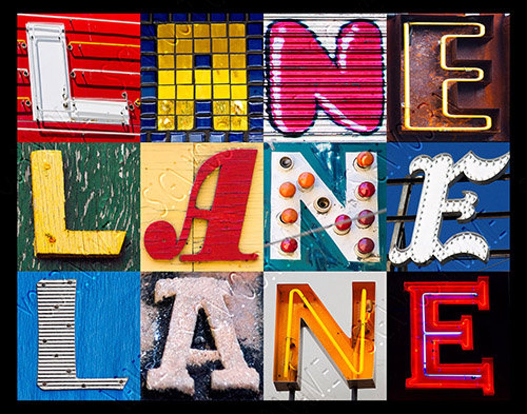 Personalized Poster Featuring LANE in Photos of Alphabet Letters From ...