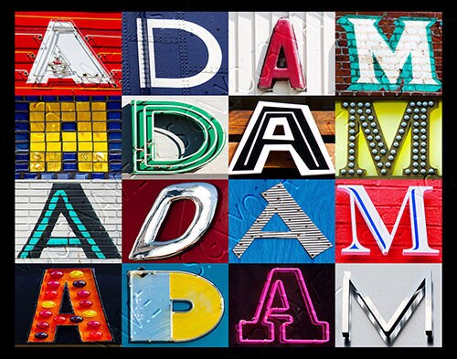 ADAM Personalized Poster Featuring Photos of Letters From Signs ...
