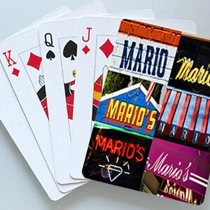 Benutzerdefinierte Karten mit den Namen MARIO in der tatsächlichen Zeichen Fotos; Personalisierte Spielkarten; Kartenspiel; Poker; Kartenspiele