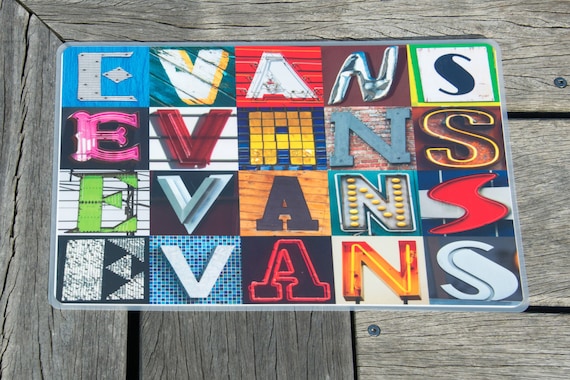 Placemats NAME in Alphabet Sign Letters - Etsy Ireland