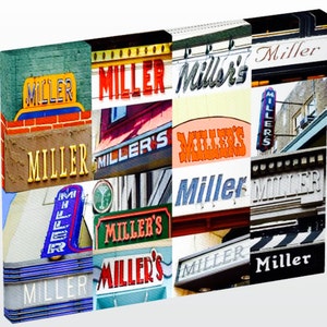 MILLER Personalized Photo Canvas featuring the name in photos of signs; Wall art; Wall decor; Home decor; Housewarming gift