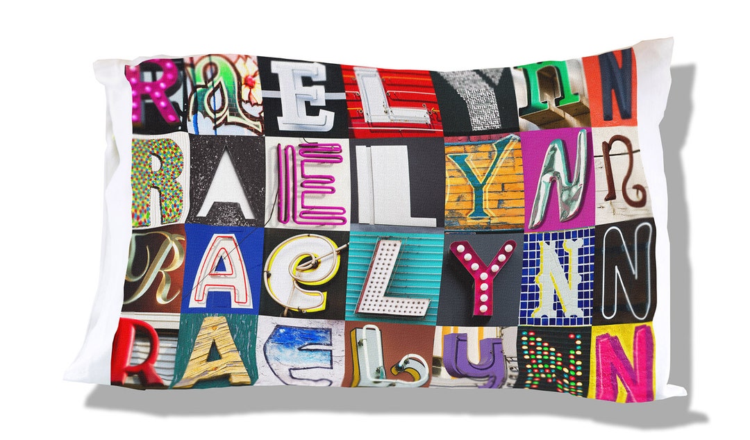 Personalized Pillow Case Featuring RAELYNN in Sign Letters Etsy