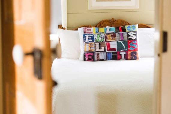 Personalized Pillow Case featuring LUIS in sign letters; Custom pillowcases; Teen bedroom decor; Cool pillowcase; Bedding