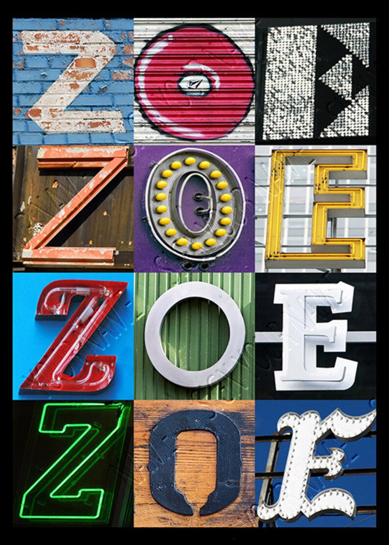 Zoe Hand Lettering Personalized Playing Cards Featuring the Name ZOE in Letters From ...