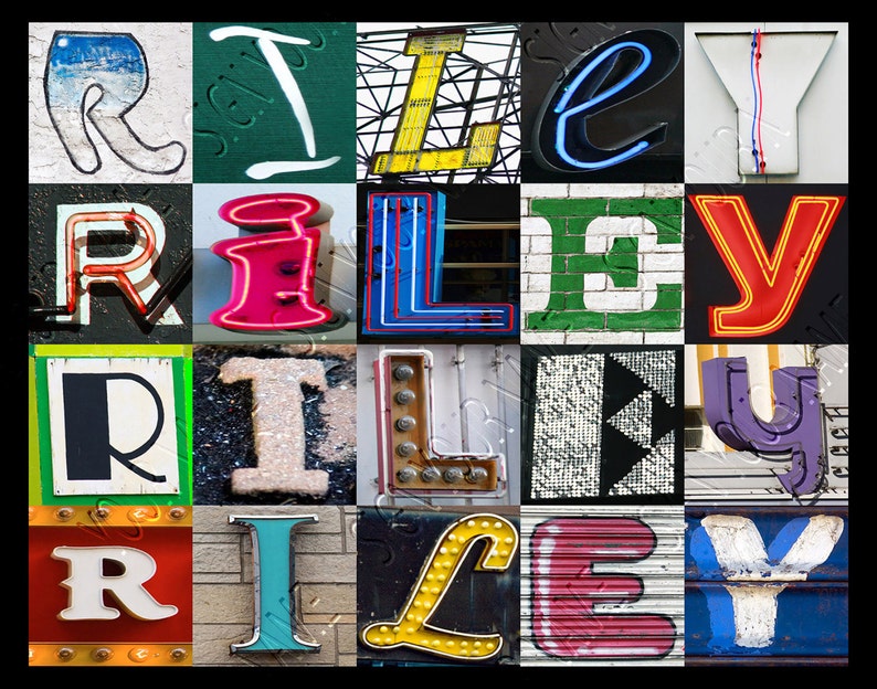 RILEY, RYLEY, RYLIE, Rylee, or Ryleigh Personalized Poster Featuring ...