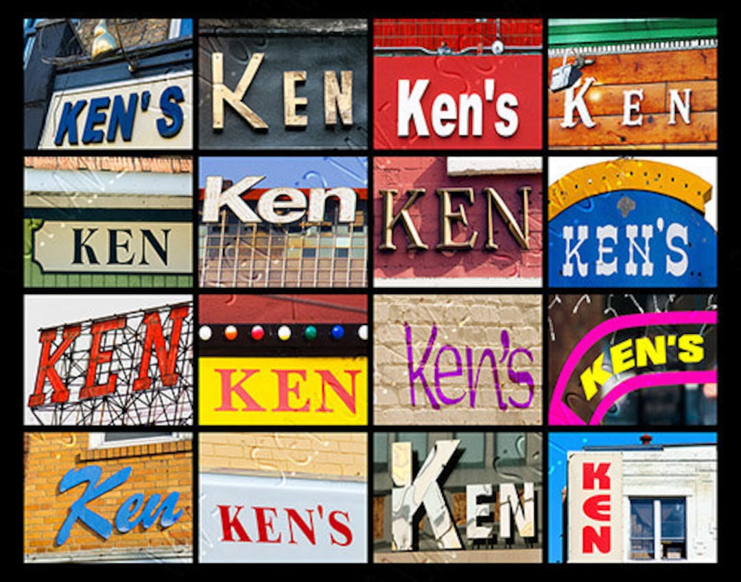 KEN Personalized Poster Featuring Photos of Actual Signs; Art Print ...