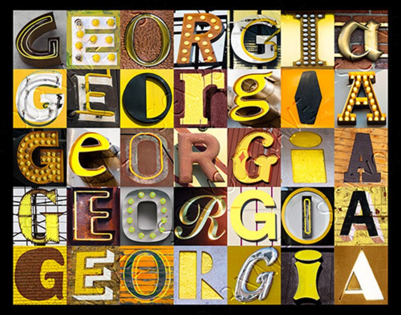 GEORGIA Personalized Poster Featuring Photos of Alphabet Letters From ...