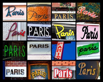 PARIS Personalized Poster featuring photos of actual signs; Art print; Wall decor; Custom wall art; Name poster; Birthday gift