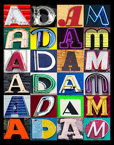 ADAM Personalized Poster Featuring Photos of Letters From Signs ...