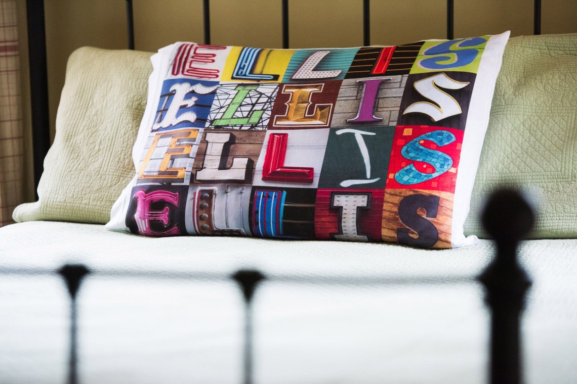Personalized Pillow Cases Featuring ANY NAME in Sign Letters Etsy