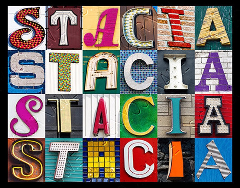 Stacy Letters STACY, STACIE, STACEY or Stacia Personalized Poster Featuring Photos of ...