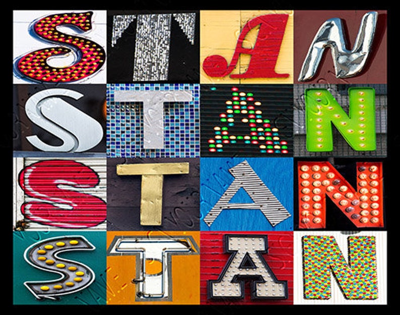 STAN Personalized Poster Featuring Photos of Alphabet Letters From ...