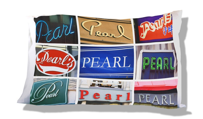 Personalized Pillow Case featuring PEARL in sign photos; Custom pillow cases; Teen bedroom decor; Cool pillow case; Personalised bedding