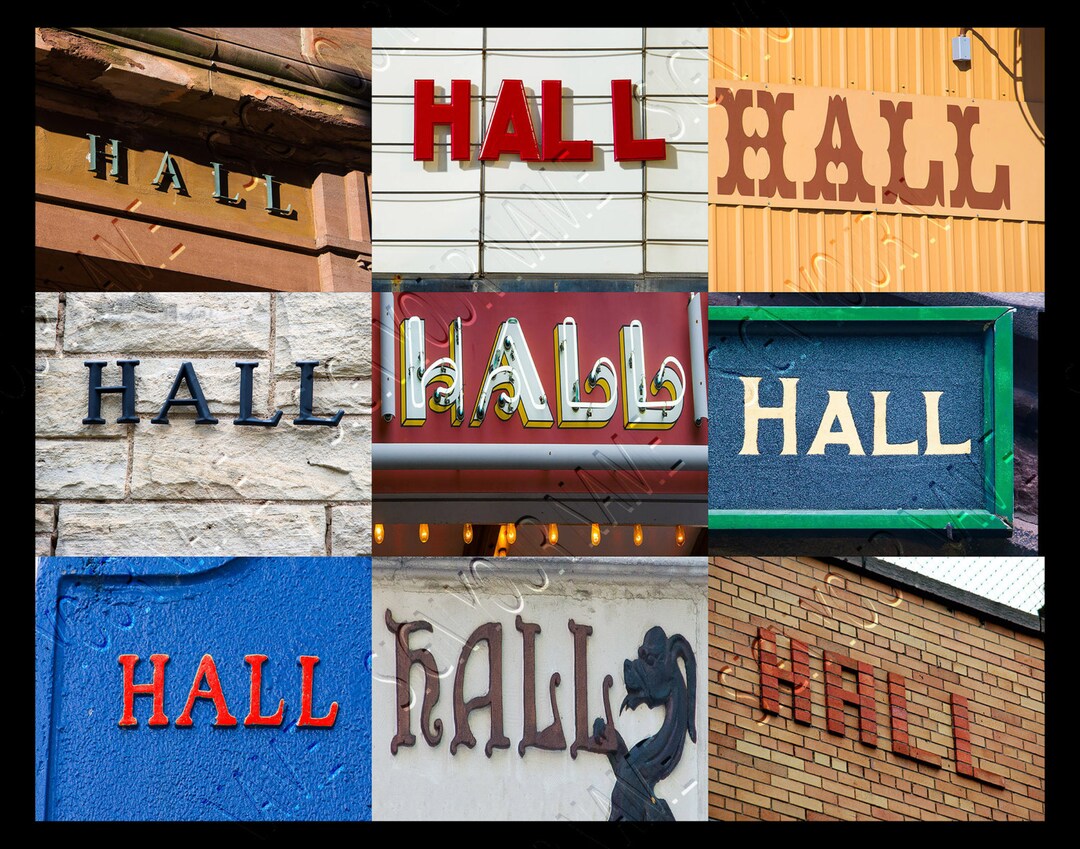 HALL Personalized Poster Featuring Photos of Actual Signs; Art Print ...