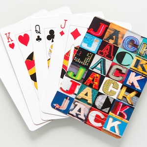 JACK Personalized Playing Cards featuring the name in letters from photos of actual signs; Deck of cards; Poker; Playing card