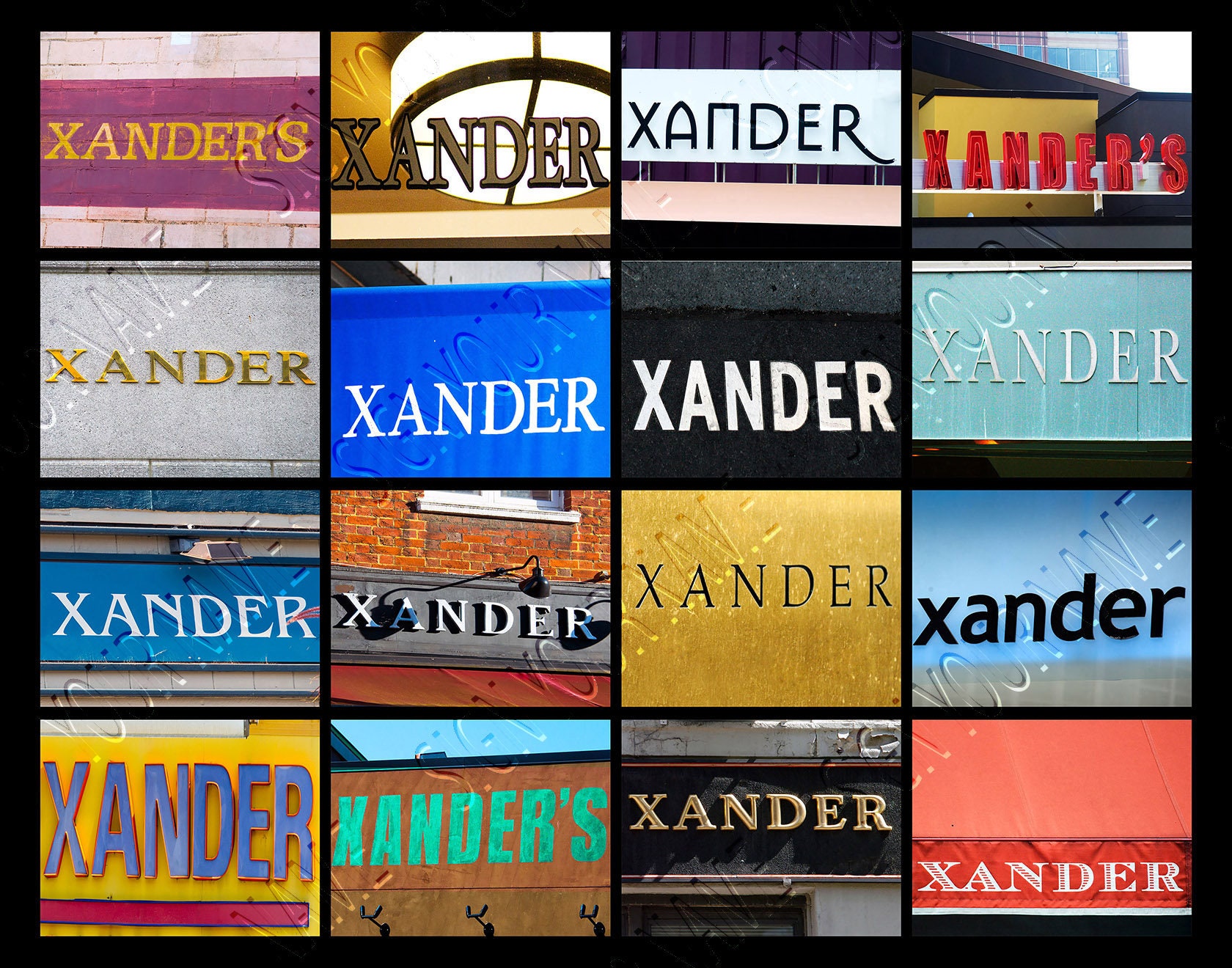 Personalized Poster Featuring XANDER Showcased in Photos of Signs; Art ...