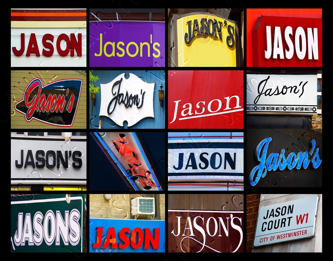 JASON Personalized Poster Featuring Photos of Signs; Art Print; Wall ...