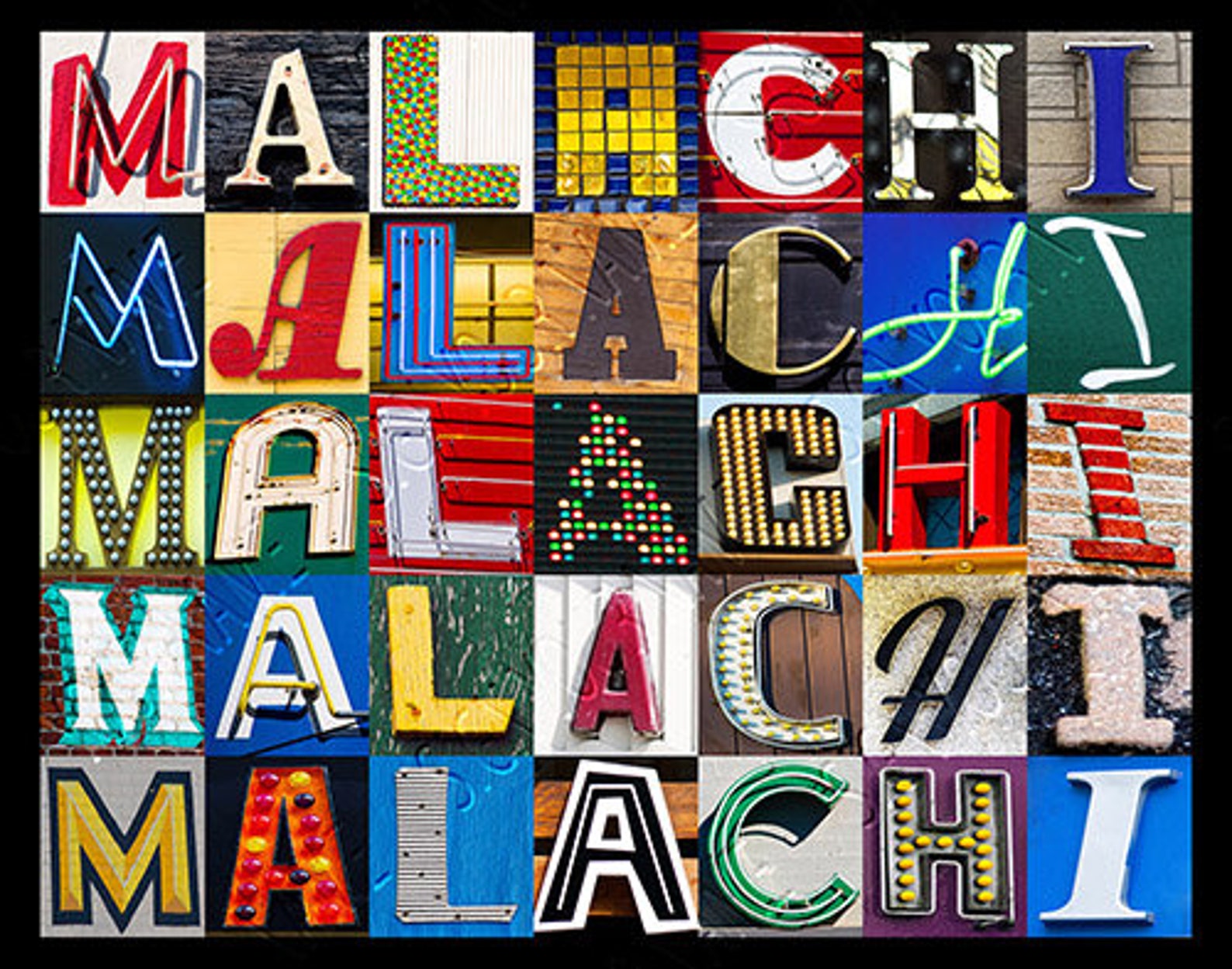 MALACHI Personalized Poster Featuring Photos of Letters From - Etsy