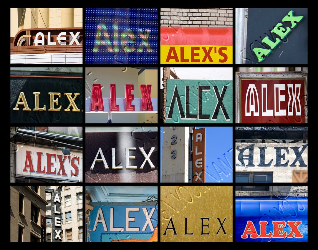 Personalized Poster Featuring ALEX Showcased in Photos of Actual Signs ...