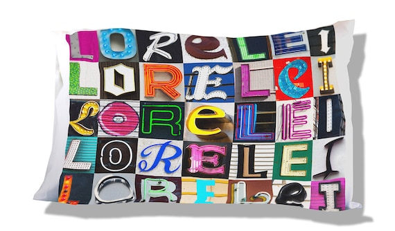 Personalized Pillow Case featuring MELANIE in sign letters; Custom pillowcases; Teen bedroom decor; Cool pillowcase; Bedding