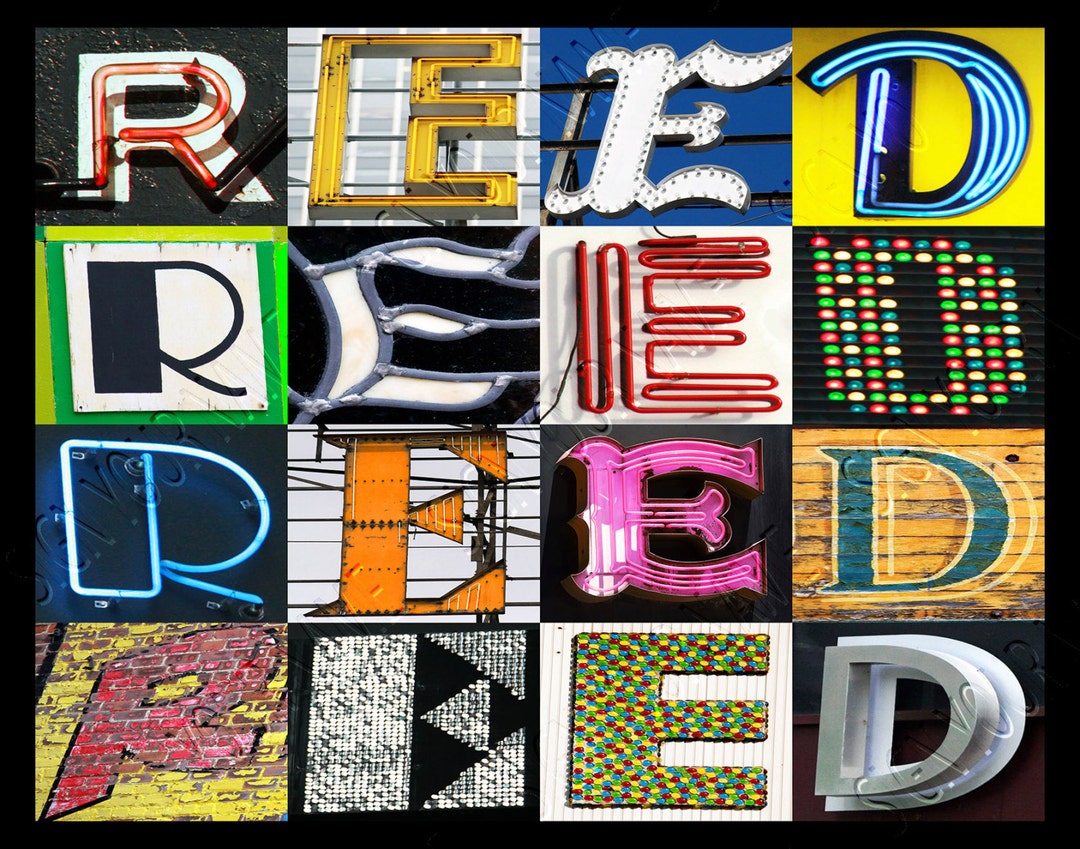 Maker Poster Reed Personalized Poster Featuring REED Showcased in Photos of Letters From ...
