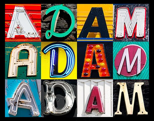 ADAM Personalized Poster Featuring Photos of Letters From Signs ...