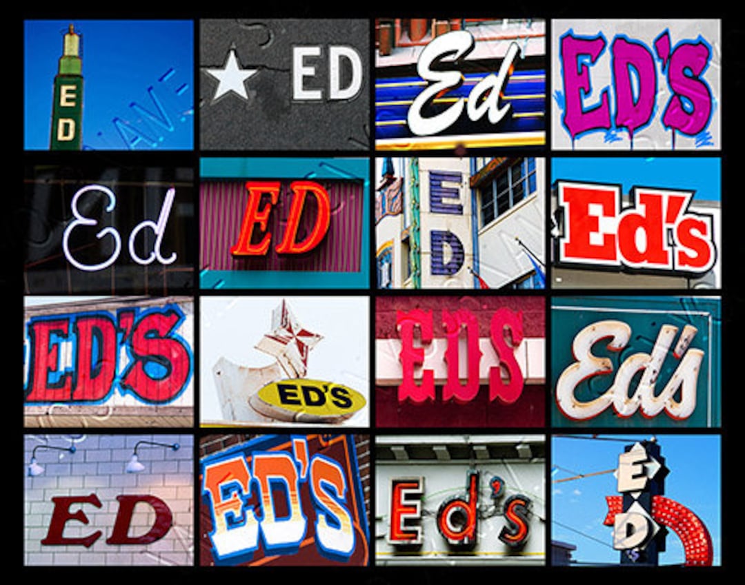 ED Personalized Poster Featuring the Name Showcased in Photos of Actual ...
