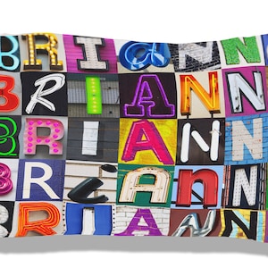 Personalized Pillow Case featuring LUIS in sign letters; Custom pillowcases; Teen bedroom decor; Cool pillowcase; Bedding