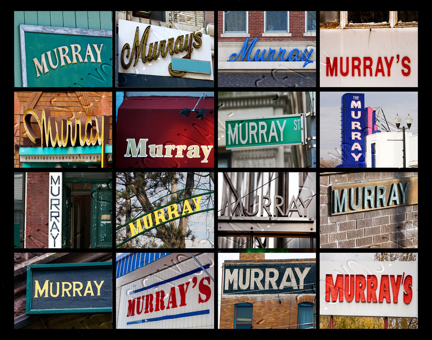 Muray Sign Personalized Poster Featuring MURRAY Showcased in Photos of Actual ...