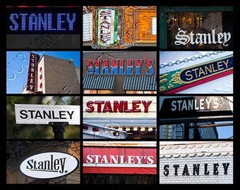 STANLEY Personalized Poster featuring the name showcased in photos of actual signs; Art print; Wall decor; Custom wall art