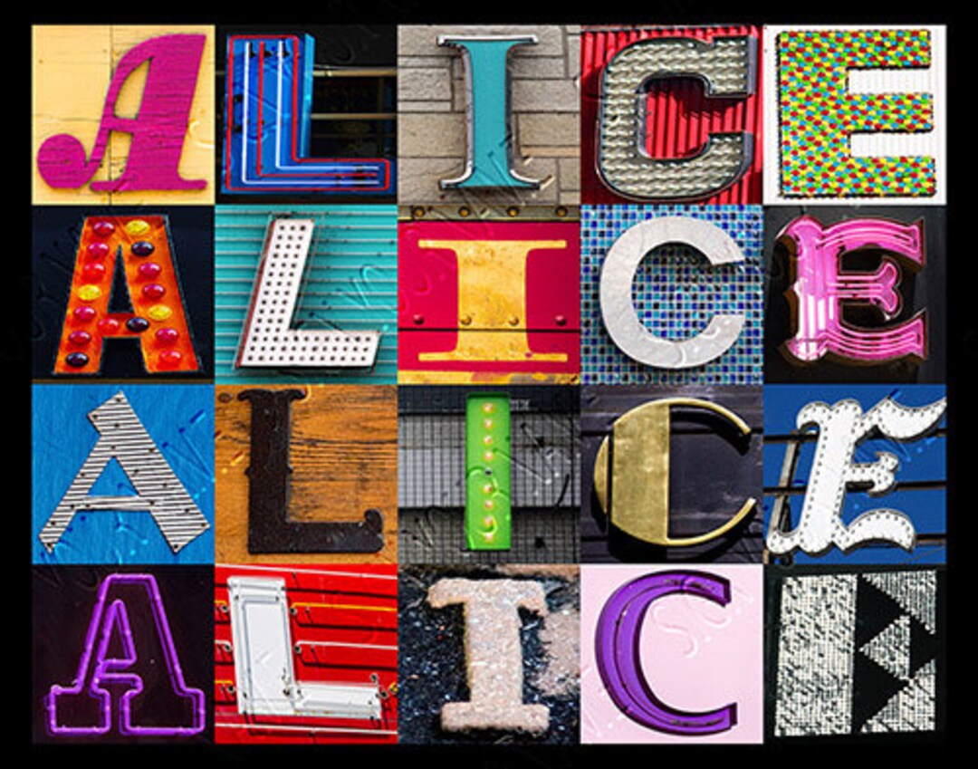 ALICE Personalized Poster Featuring Photos of Alphabet Letters From ...