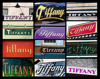 TIFFANY Personalized Poster featuring the name showcased in photos of actual signs; Art print; Wall decor; Custom wall art