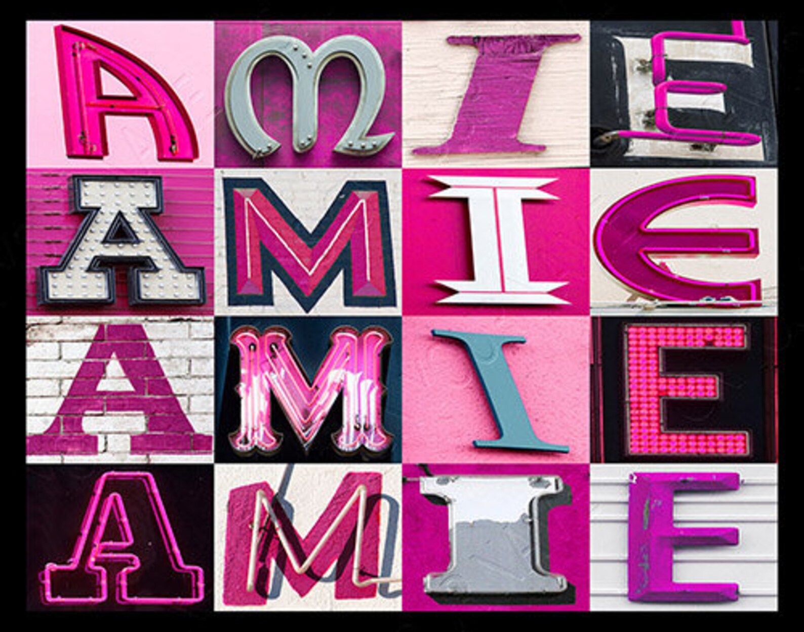 AMY, AMIE or AIMEE Personalized Poster Featuring Photos of Letters From ...
