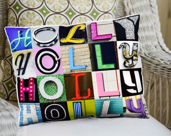 Personalized Pillows with ANY NAME in alphabet sign letters; Custom couch cushions; Colorful pillows; Photo pillow; Sofa pillows