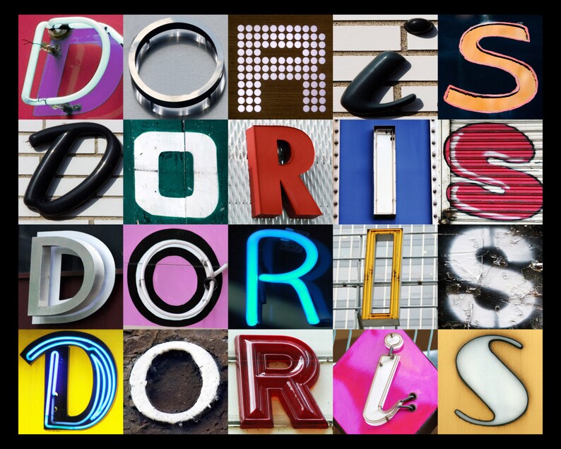 DORIS Personalized Poster Featuring Photos of Letters From Signs ...