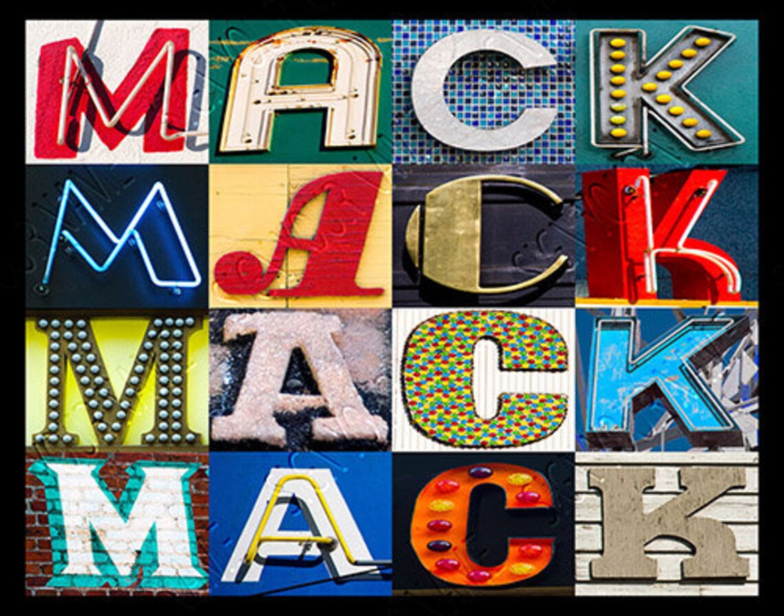 MACK Personalized Poster featuring photos of letters from | Etsy