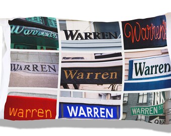 WARREN Personalized Pillow Case featuring sign photos; Custom pillow cases; Teen bedroom decor; Cool pillow case; Personalized bedding